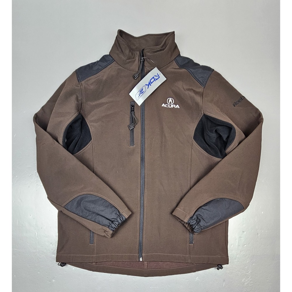 Reebok Jacket Mens Large Brown ACCURA Soft‎ Shell Coat Sherpa Fleece Lining NWT